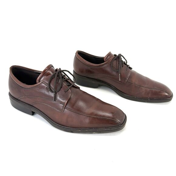 Mens Ecco Brown Leather 49784 Berlin Apron Toe Oxford Loafers Shoes Size 11  44 main image 7